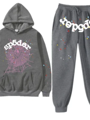 Gray Sp5der Tracksuit