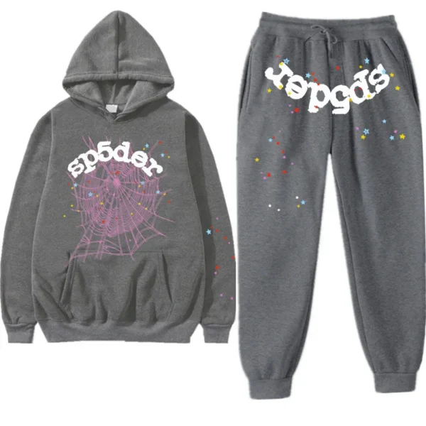 Gray Sp5der Tracksuit