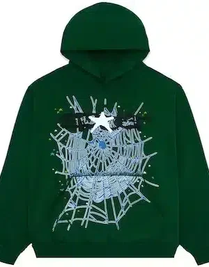 Hunter Green Sp5der Web Hoodie