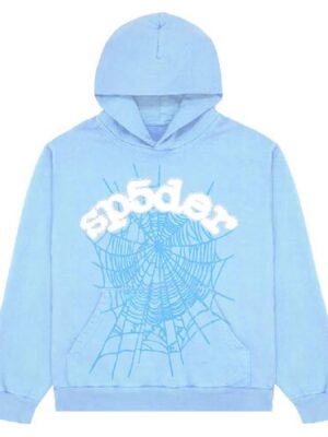 New Collection Sp5der Web Hoodie – Sky Blue