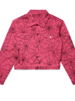 Sp5der Pink Aop Trucker Jacket