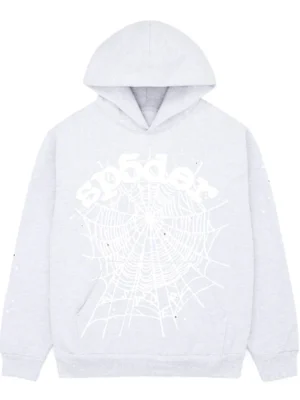 Sp5der Heather Grey Og Web Hoodie