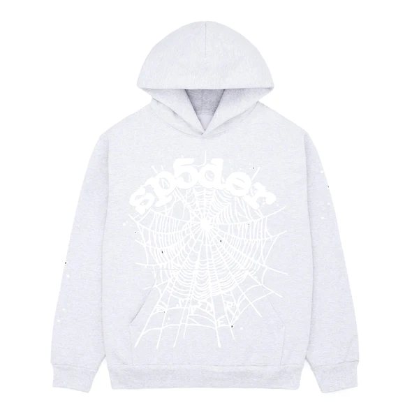 Sp5der Heather Grey Og Web Hoodie