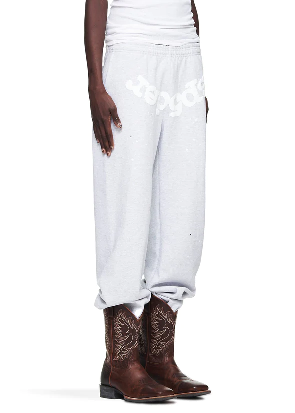 Sp5der Heather Grey Og Web Sweatpants