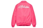 Sp5der Web Leather Jacket Pink