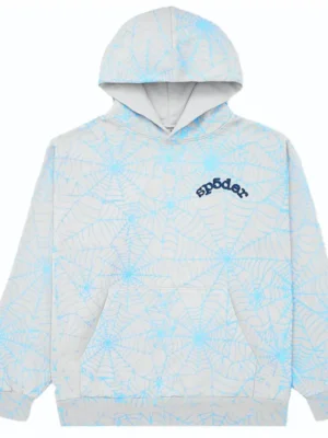 Sp5der AOP Web Hoodie Heather Light Blue